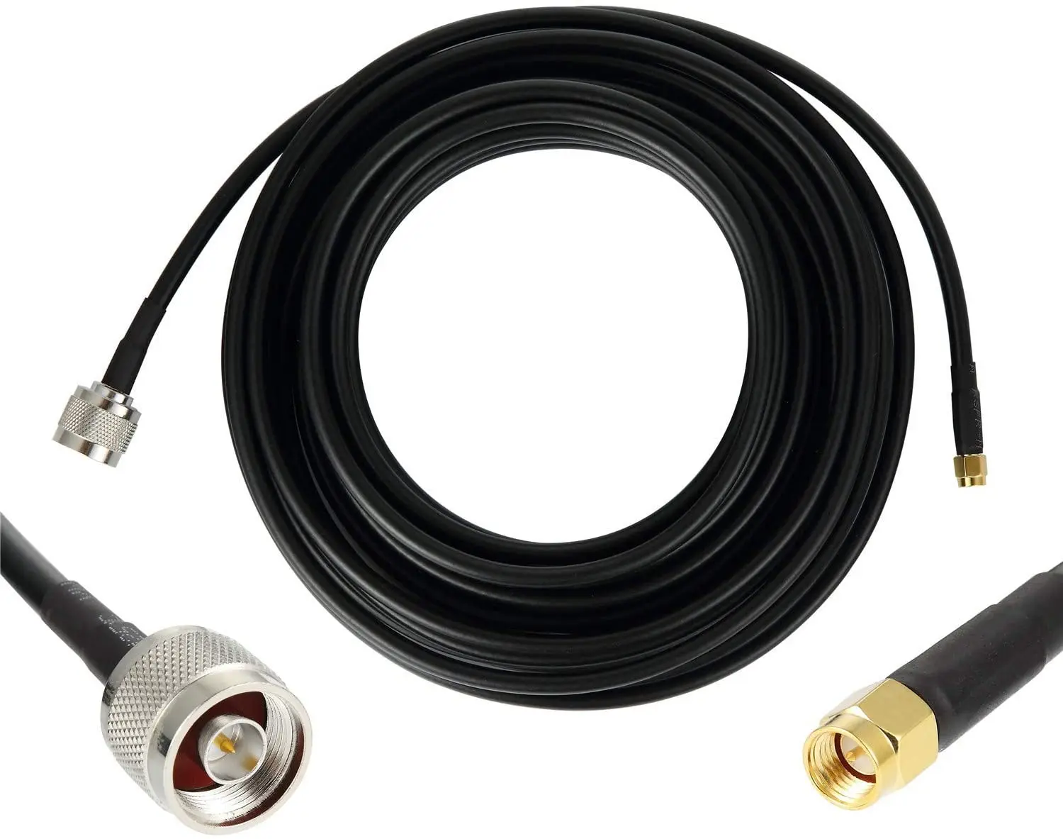 Fabricação de conjunto de cabo coaxial ALSR50 de baixa perda de 400Ohm com conector TNC para fabricação de comunicação