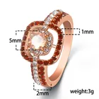 Jewelry Multi Zircon Rose Gold Plated Ternal Square Shape Ring Jewelry Wholesale Women