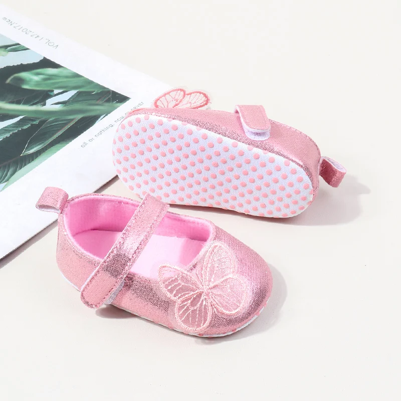 Soft Butterfly Embellished Newborn Baby Taid Shoes-Lightweight Breathable Anti-Slip for Summer Spring Autumn manufacture