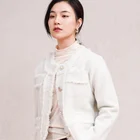 Women's Round Collar Single Breasted Winter Short Trench Pea Coat