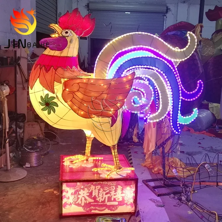 Customized Craft Silk Iron Wire Big Cock And Hen Animal Lamp Festival  Lantern Garden Zoo Theme Park Outdoor Waterproof Decor - Buy Big Cock And  Hen Animal Lamp Festival Lantern Product on