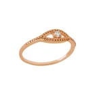 Gold Diamond Ring Classic Design 18k Gold Plated Jewelry 925 Sterling Silver Fake Diamond Evil Eye Ring