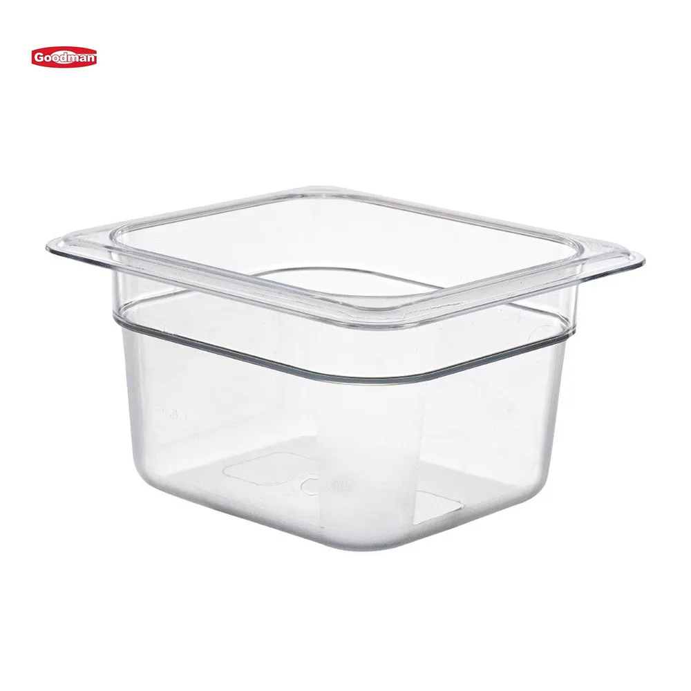 Catering equipment kitchen polycarbonate gastronorm clear container 1/6 food pan plastic food gn pan