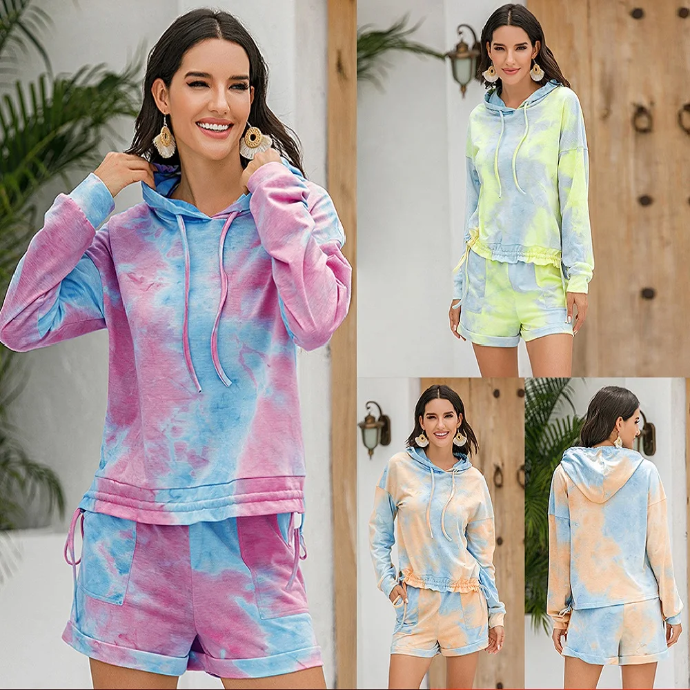 Women Set Summer Tie Dye Long Sleeve 