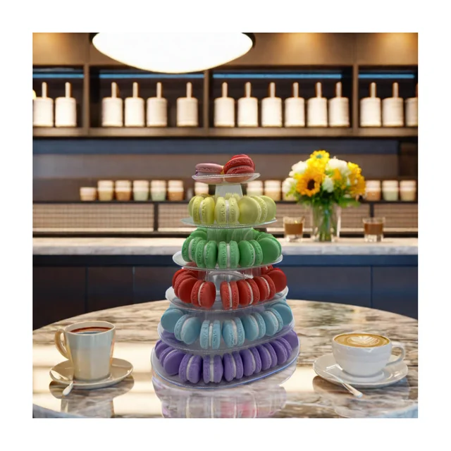 ZX 6-Layer Heart-Shaped Macaron display stand Counter Style Cake Stand for Parties Model Type Display Racks