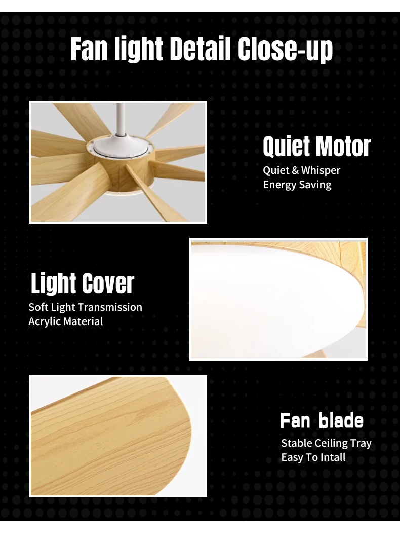 Large Ceiling Fan, 22W, LED, ABS - detail 16