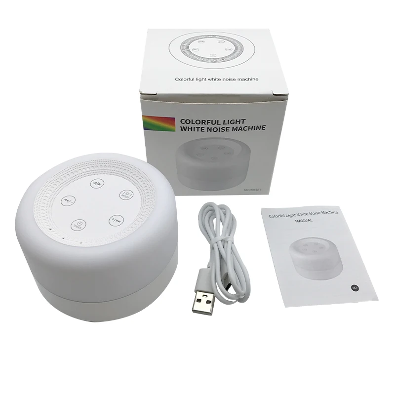 White Noise Sound Machine Baby with Night Light Rechargeable Portable Lullaby Machine Baby Soother for Kids Adults Sleep factory