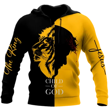 Hip Hop 2021 Wholesale Casual 3D Printing Lion Custom Logo 100% Polyester Pullover hoodies