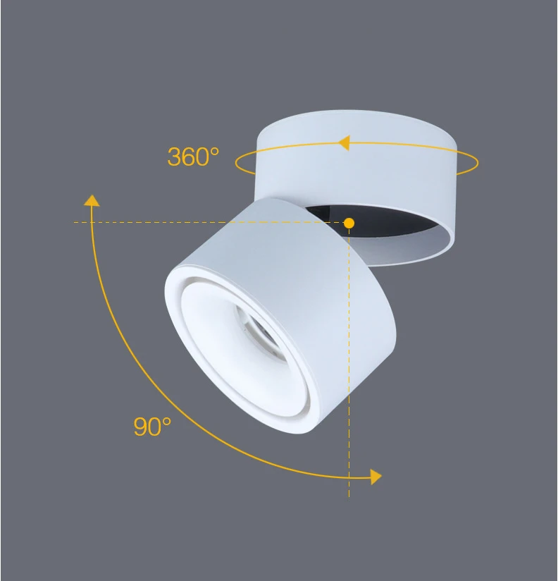 AC85-260V open mounted folding Led downlight adjustable Angle led downlight no hole down light living room ceiling light