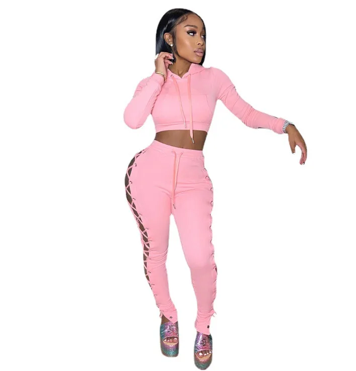 Hot Sales Long Sleeve Pullover Crop Tops Cross Bandage Tie Up Backless  Hoodie - Buy Sweatsuit Women Sexy Set High Quality Jogging Pants Set Women Crop  Hoodie Set,Bandage Lace Up Hoodie Croptop