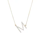 Sterling Customized Women Jewelry 925 Sterling Silver Zircon Initial A-Z Pendant Necklace