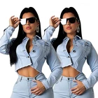 Back Jacket Latest OEM Custom Fashion Back Destroyed Lady Short Denim Jacket For Women