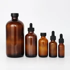 Ship Bottle Ready To Ship 1/2OZ 1OZ 2OZ 4OZ 8OZ 16OZ 32OZ Cosmetic Clear Amber Boston Round Glass Bottle