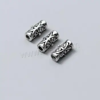 1518237 antique 925 sterling silver tube spacer bead for jewelry making