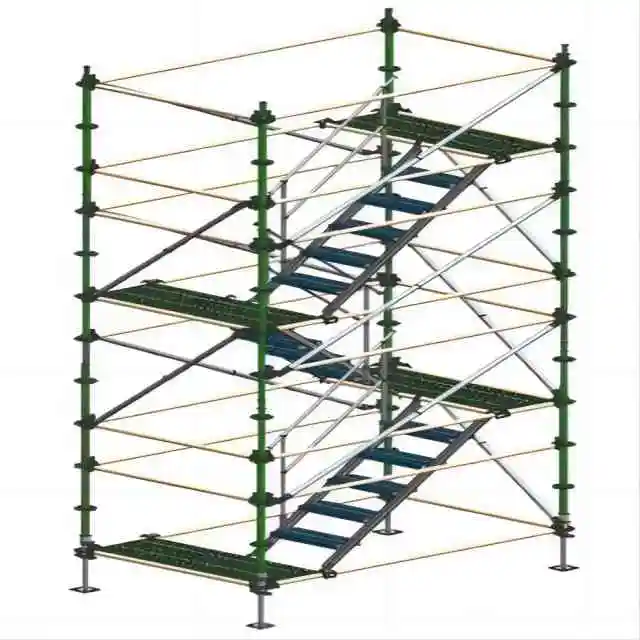 Ladder scaffolding for construction, ring lock type steel pipe scaffolding