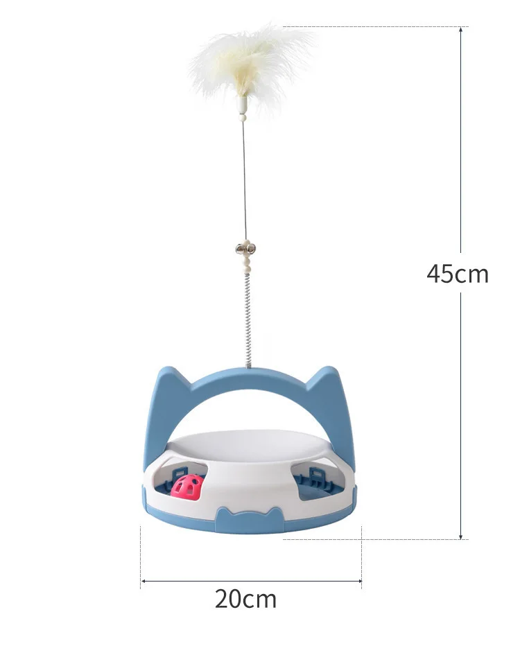 Cat Teaser Toys Feather Ball Cat Toy Stick Spring Feather Bell Self-help Relief Boredom Pet Cat Interactive Turntable Toys supplier