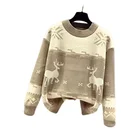Winter Sweater Factory Christmas Winter Sweater Women Turtleneck Elk Jacquard Knitted Pullover