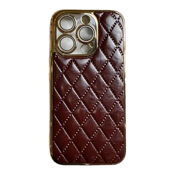 electroplated Luxury phone case For iPhone 12 13 14 Pro Max with Lens Protection suitable for iPhone 15 Pro Max leather case
