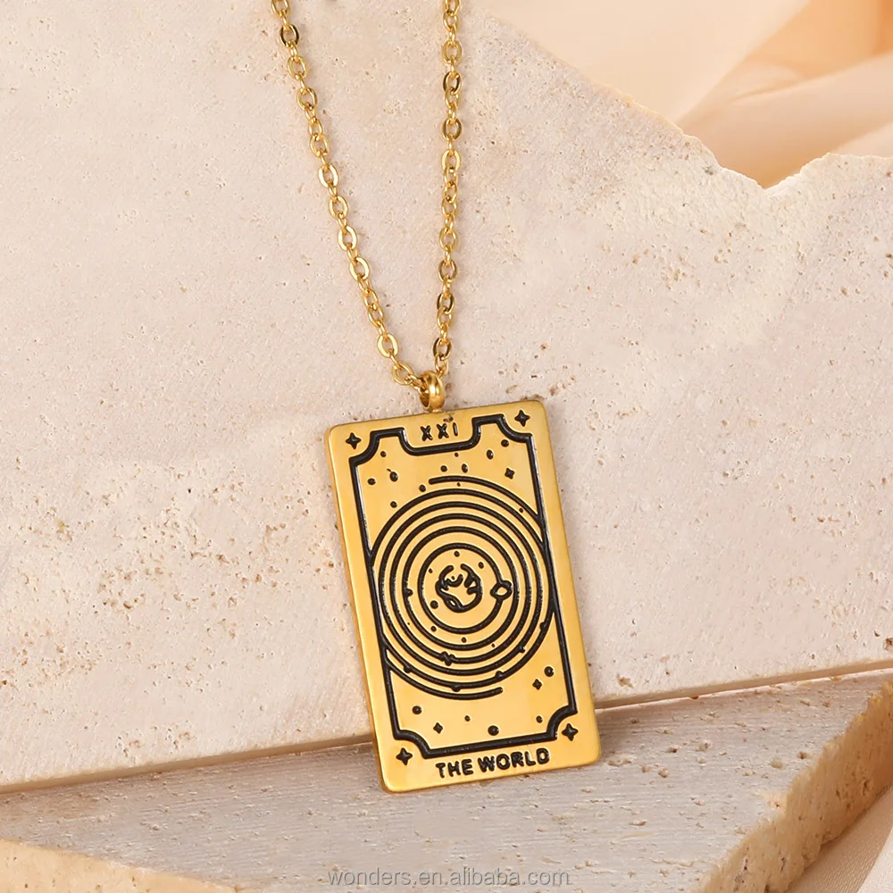 Astrology Tarot Cards Necklace Major Arcana Tarot Jewelry For Women