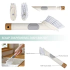 Modern Design White Multi-purpose Liquid Soap Dispenser Cleaning Brush Kitchen Tools