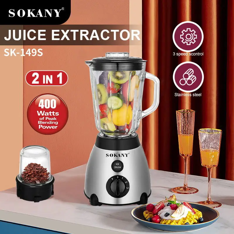 400Watts 6 Piece Set High Quality High Quality Juicer Extractor Machine Slow Juicer  2-in-1 Grinder And Juicer