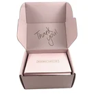 Gift Custom Gold Foil Logo Pantone Colored Corrugated Paper Pink Cosmetic Packing Lashes Shipping Box With Thank You Gift Envelope