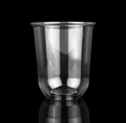 98mm Plastic Cups 98mm 500ml U Shape Pet Plastic Disposable Take Away Plastic Cup