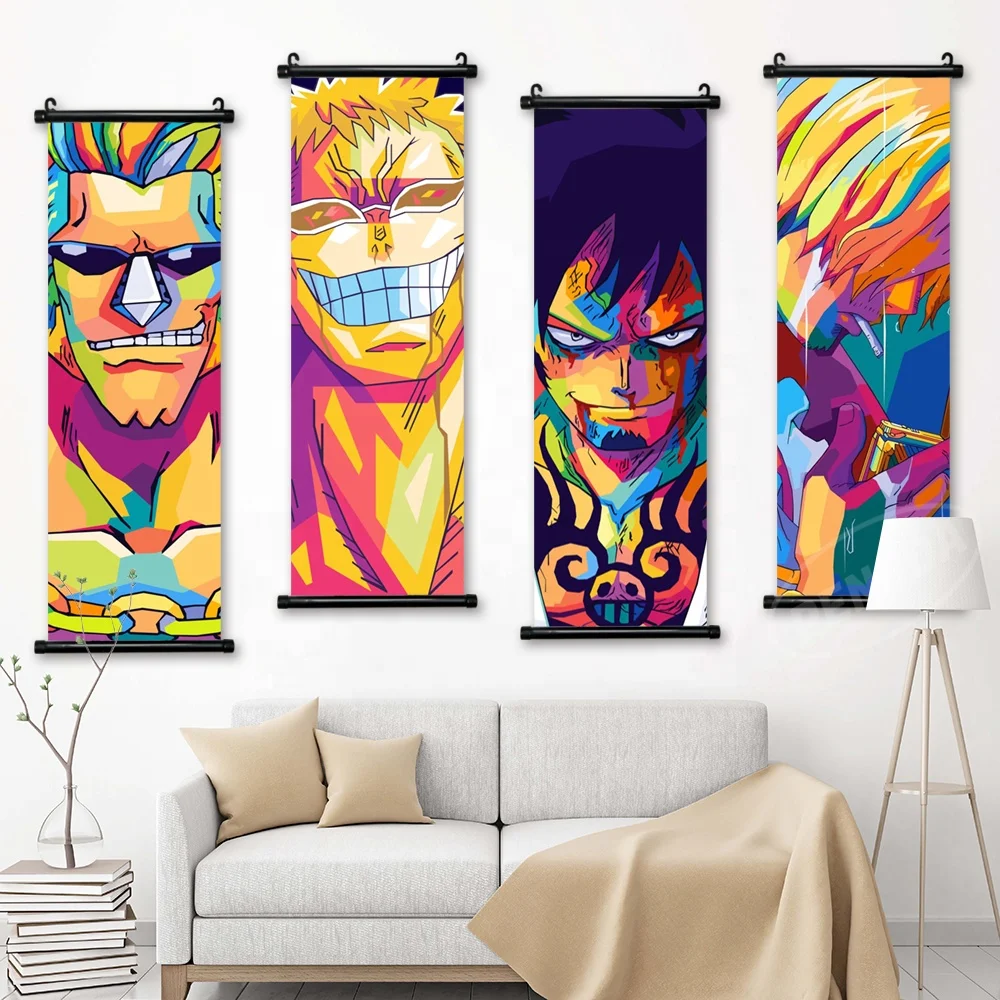 One Piece Anime Figure Classic Character Zoro Luffy Poster Scroll Canvas  Painting Mural Hd Bedroom Home Interior Decoration - Buy Anime Wall Art,Posters  And Prints Wall Art,Anime Wall Paper Rolls Product on