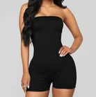 N1158-2020 New Arrival Solid Casual Women 1 Piece Jumpsuit Sleeveless Mini High Stretch Jumpsuit