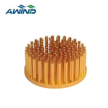 50mm 100mm 125mm 150mm 200mm small Cold forging copper pin fin heatsink high precision cylindrical round heat sink for led cob