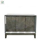 Furniture For Room 3 Doors Carved Drawer Luxury Home Furniture Wood Buffet Mirrored Sideboard For Living Room