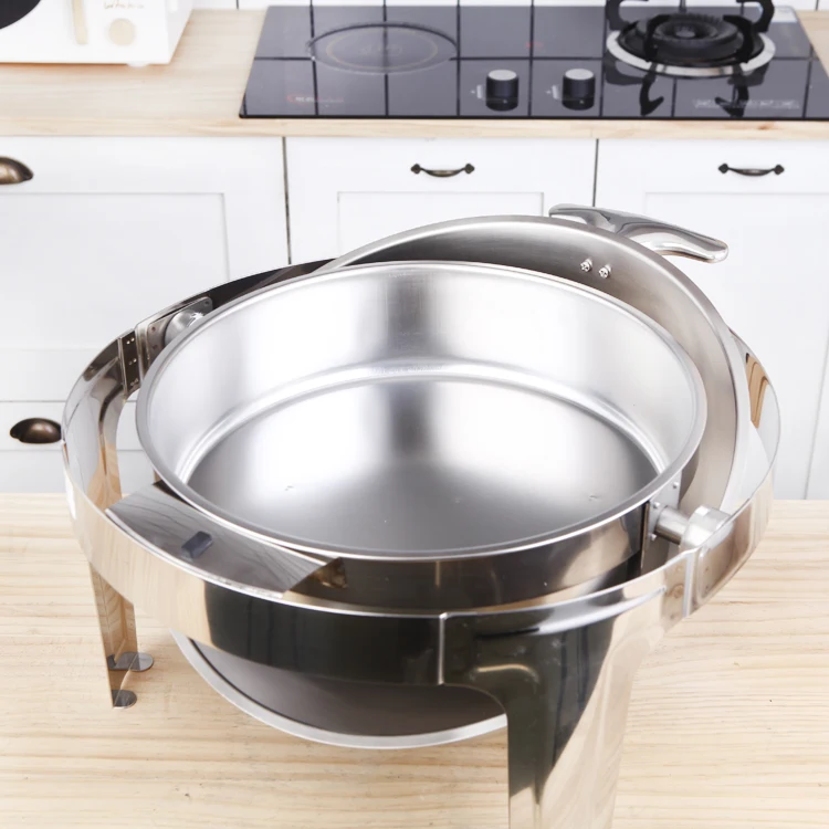 Wholesale Commercial Chafer Buffet Set Catering Food Warmer Round Roll Top Chafer Dish Buffet Set Buffet Equipment_9