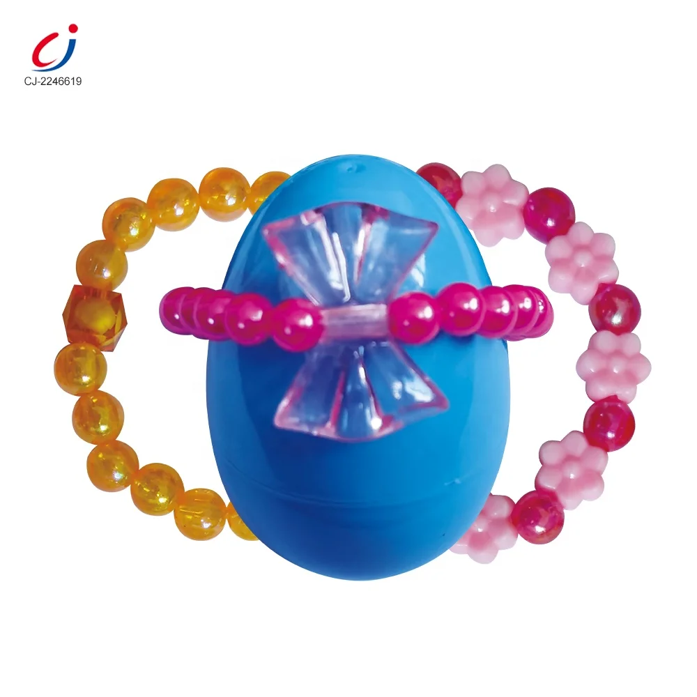 Chengji girl fashion charm easter egg bracelet toys beauty surprise toys kids party favors plastic easter eggs with toys inside