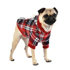 Clothes Cloth Winter Pet Clothes Supplies Dog Hoodie Cloth Cat Puppy Funny Plaid Christmas Pet Clothes