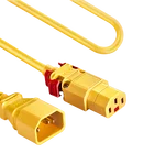Self Locking IEC-Lock Extension Power Cord IEC320-C14 To IEC-Lock C13