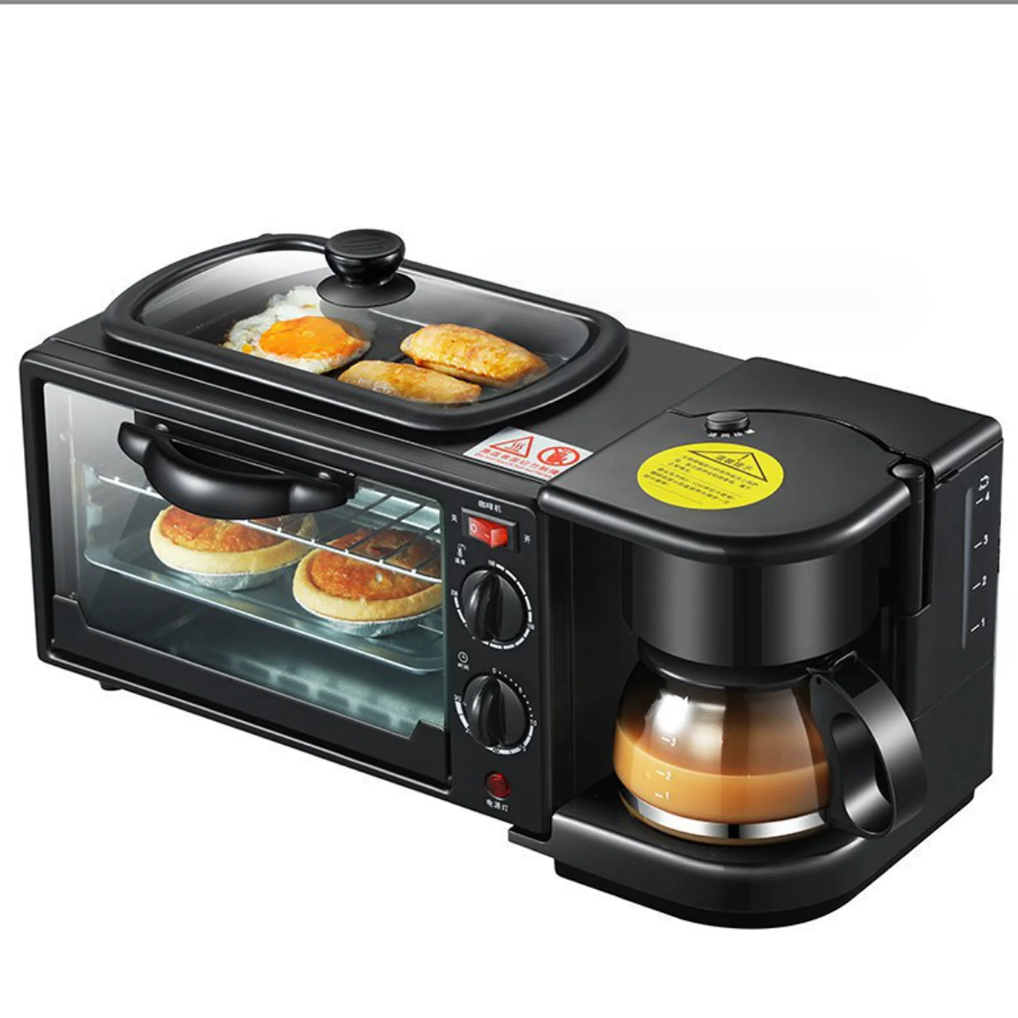 Factory Inventory 9L Large capacity Electric Multifunctional 3 In 1 Breakfast Makers Coffee machine Build in covers pizza ovens