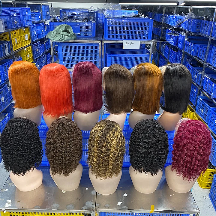 Unprocessed Brazilian Mink Virgin Human Hair Transparent Lace Front Closure Wig Wholesale Straight Bob Lace Wig