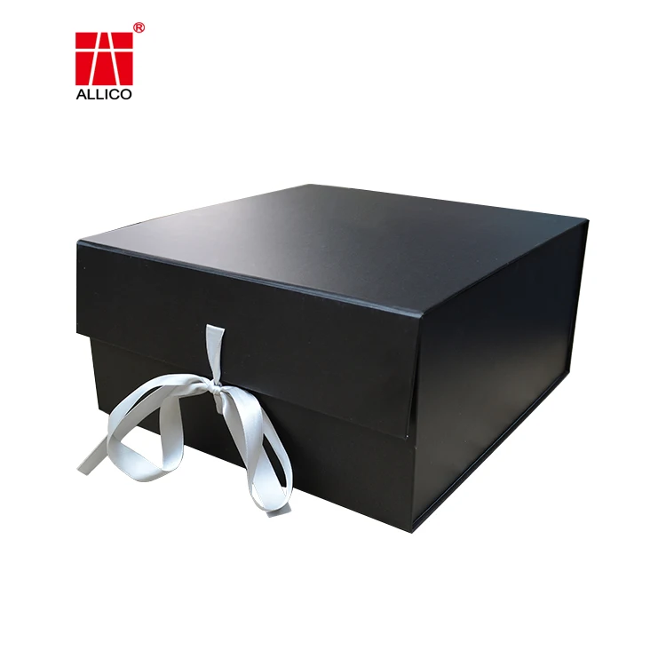 Rigid Cardboard Gift Boxes With Ribbon And Magnetic Lid Gift Packaging ...