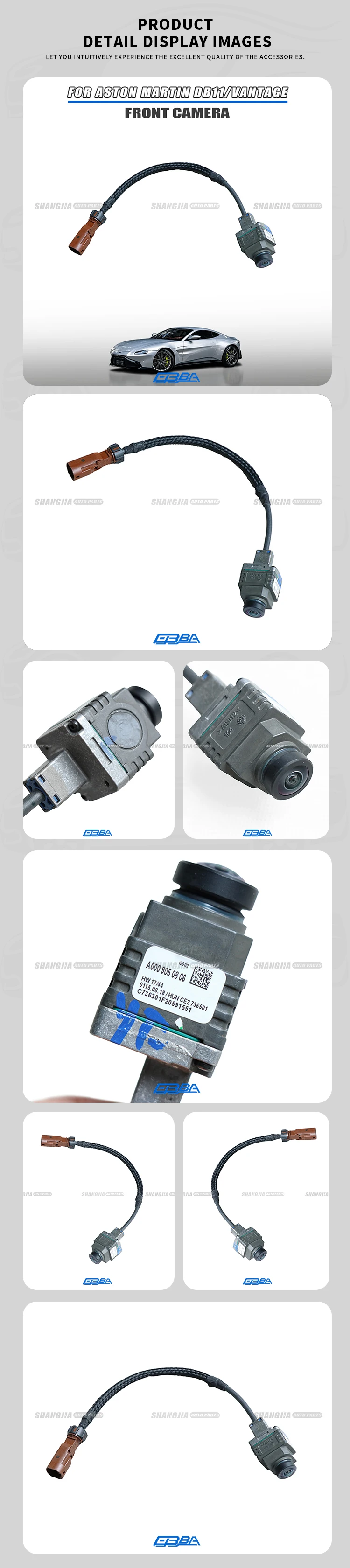 Car Accessories Tempered Glass Front Camera For Aston Martin Vantage 2023 Coupe Roadster A0009050906 High Definition Car Camera manufacture