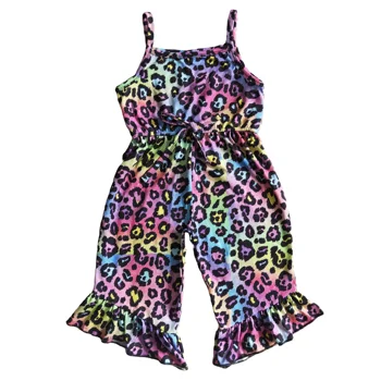 summer infant toddler baby girl's sleeveless leopard jumpsuit newborn romper clothing clothes children's boutiques for girl