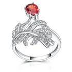 Zircon 925 Silver Wedding Ring Fashion Design Red Zircon Stone 925 Silver Ring For Wedding