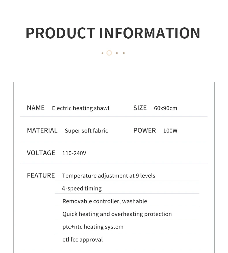 Electric Heated Blankets, 110V, Portable - detail 38