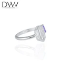 Rings Rings A Ring Blue Zirconia Hexagon Shape Adjustable Bezel Setting Gemstone Bague Rings