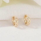 Earrings Micro Inlaid CZ 14K Gold Plated Women Jewelry Circle Hoop Huggie Link Chain Earrings