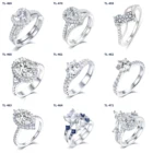 Silver Rings Silver Heart Shape 925 Sterling Silver Rings Wedding Rings With Zircon