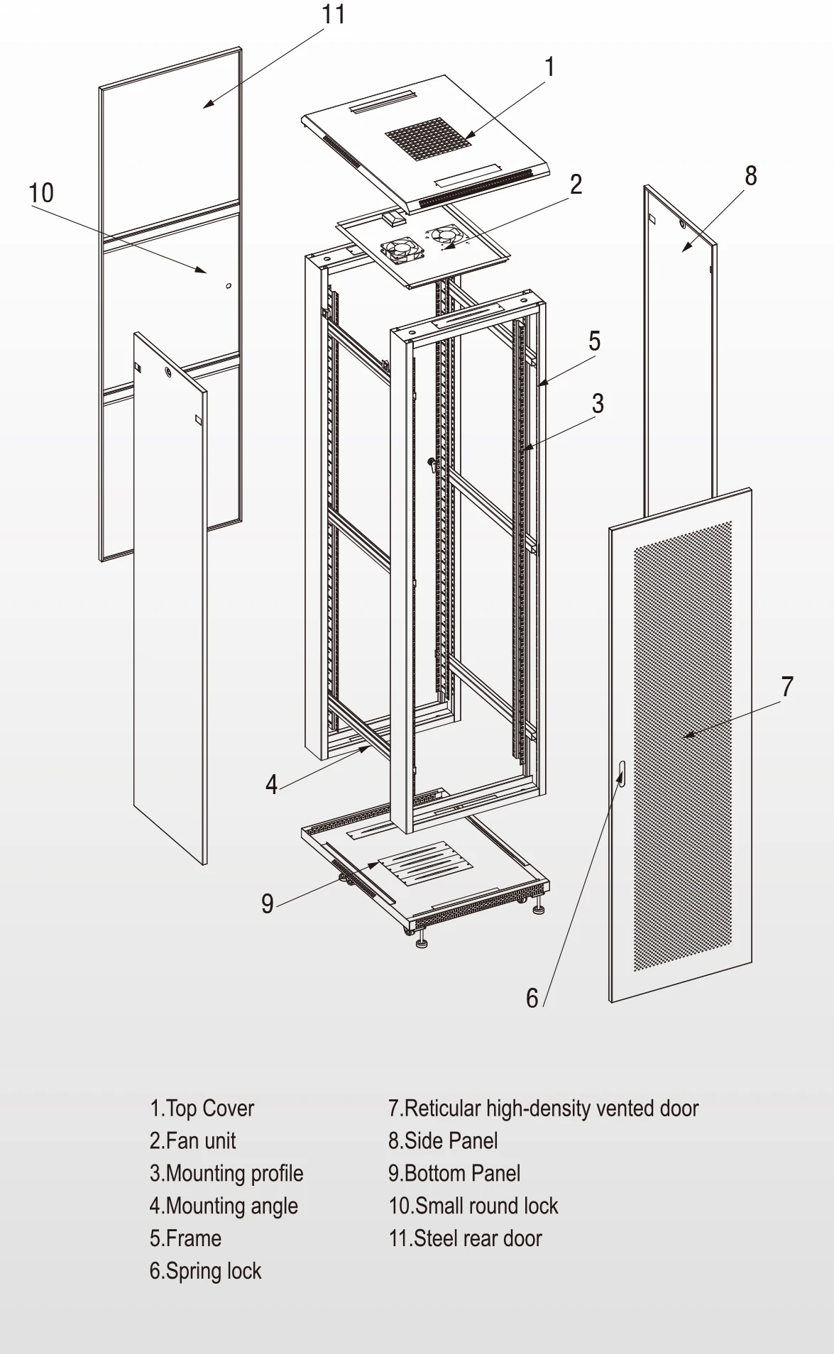 Server Rack with Fan, 42U, IP20 - detail 8