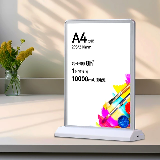 Double sided LED charging light box light display brand portable double sided Decca table price A4