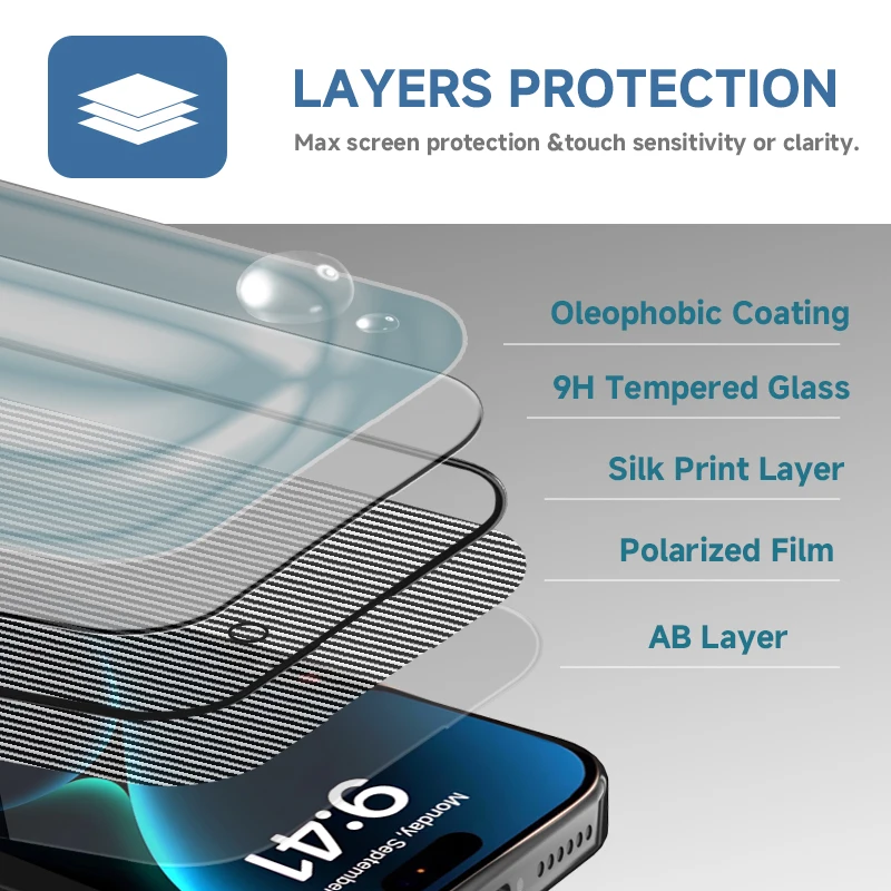 product dzcolors customizable silk screen privacy 25d 9h silk print privacy tempered glass screen protection for iphone 17-2