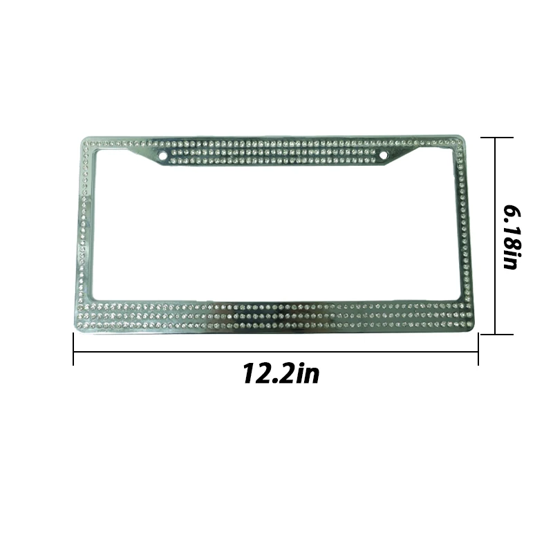 Diamond Bling Glitter Crystal Rhinestone Metal USA Car License Plate Frame manufacture
