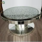 Table Luxury Crushed Diamonds Round Mirrored Coffee Table